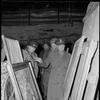 Generals Dwight D.  Eisenhower, Omar N.  Bradley, and George S.  Patton inspect art found in the Merkers salt mine, April 12, 1945, image courtesy of National Archives at College Park, MD