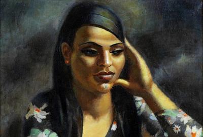 Fille à l’imprimé by Mahmoud Said (1897-1964) 