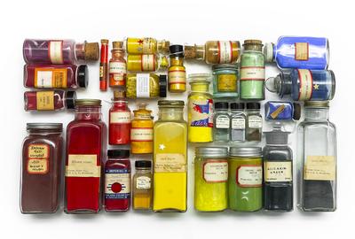 A selection from the Forbes Pigment Collection at the Harvard Art Museums.  