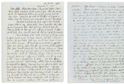 Frederick Douglass, Autograph Letter Signed, to Sallie Holley recruiting her for the Frederick Douglass Paper, 1851.  Estimate $20,000 to $30,000.