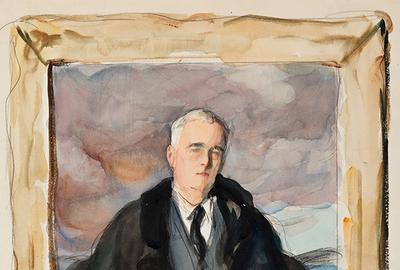 Elizabeth Shoumatoff, “Unfinished Portrait” of Franklin D.  Roosevelt, three watercolor studies, 1945.  Estimate $40,000 to $60,000.