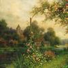 This beautiful river scene with flowers by the French-born American landscape artist Louis Aston Knight (1873-1948) will be sold at auction October 29th.