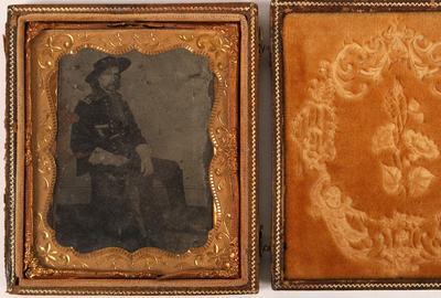 Original tintype of George Armstrong Custer in a non-political case, 3 ¼ inches by 3 ½ inches, taken in 1865 by Matthew Brady, the famous Civil War-era photographer ($5,750).