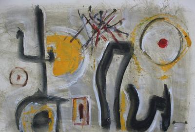 Arthur Pinajian, untitled, oil on paper, 14 x 19, 1962