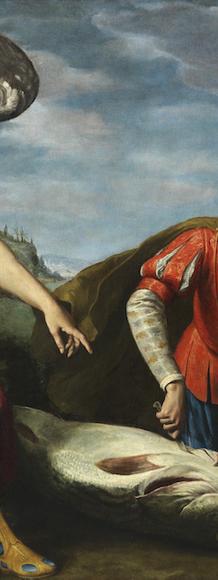 Filippo Tarchiani, Tobias and the Angel.  Firenze, 1576 - Firenze, 1645.  Oil on canvas, 136 by 173 cm - 53,5 by 68,1 in.