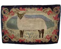 Sheep Rug Wool on burlap, 23 ¼ x 38 ¾ inches, Private Collection, Frost Design