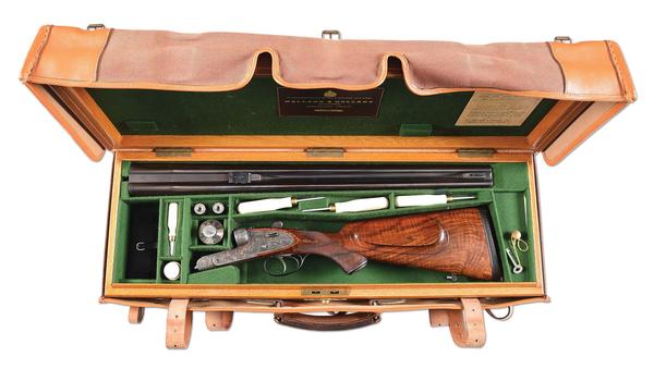 Holland & Holland (London) Royal Double Rifle built in 1932, .577-caliber Nitro Express for hunting dangerous African game.  Once owned by famed Baron Bror von Blixen-Finecke (1886-1946).  Cased with accessories.  Estimate $160,000-$200,000