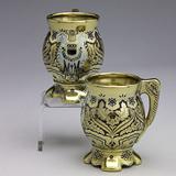 Tiffany & Co.  Mackay Silver Gilt and Enamel Coffee Cups, $5,000-7,000