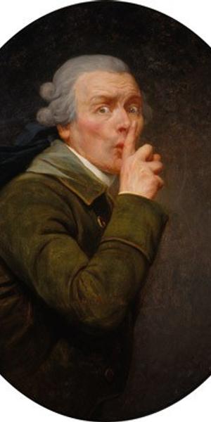 Joseph Ducreux, Le Discret, c.  1791 oil on aluminum, transferred from canvas Spencer Museum of Art, The University of Kansas