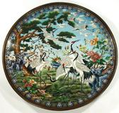 A large Chinese cloisonne charger, 20th century