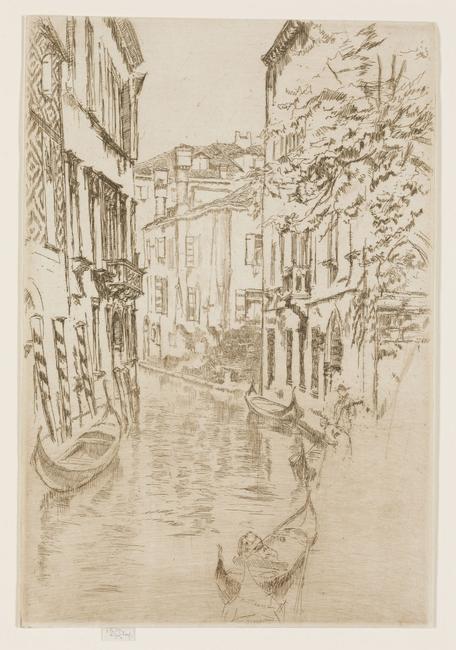 James Abbott McNeill Whistler, American (1834-1903), Quiet Canal, 1879-80, Etching and drypoint, 8 7/8 x 6 inches