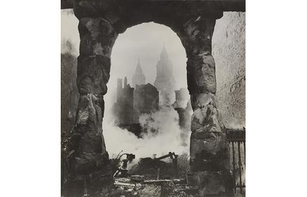 Cecil Beaton, "St.  Paul’s seen through a Victorian Shopfront," circa 1940.  Gelatin silver print.  SBMA, Gift of Mrs.  Ala Story.  © The Cecil Beaton Studio Archive at Sotheby's