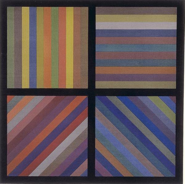 Sol LeWitt, American, 1928 - 2007.  Bands of Lines in Four Directions, Square, 1993.  Woodcut.  Gift of Janet and Joe Westheimer 1994.197