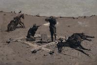 Frederic Remington, Fight Over a Water-hole, 1897.  Oil on canvas.  SBMA, Gift of Barbara D.  Dupee