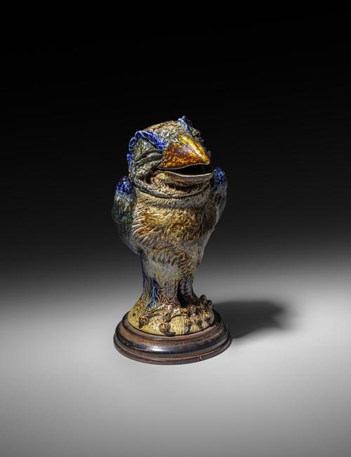 A Martin Brothers stoneware bird jar and cover by Robert Wallace Martin, from the Daryl Fromm collection – £28,000 in the November 27 auction at Woolley & Wallis in Salisbury.