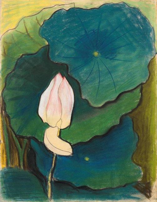 Joseph Stella Water Lily.  n.d.  Pastel on paper.  Gift of the Baker/Pisano Collection 2001.9.231 