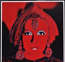 Original screenprint depiction of screen siren Greta Garbo as the legendary traitor Mata Hari by pop art icon Andy Warhol.