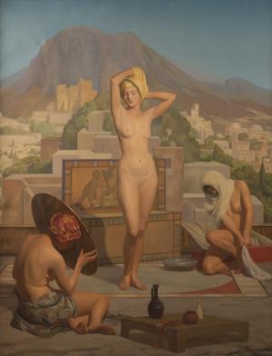 Lot 278: Robert Hale Ives Gammel, "Bathsheba", oil, 55 x 44 in., $10,000-15,000