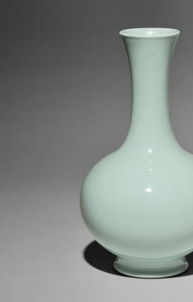 Sky Blue-glazed Bottle Vase, China (Lot 201, Sold for $411,000)