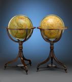 Globes, such as this pair of 18" examples from J.& W.  Cary, afforded their owner a wealth of information right at their fingertips.