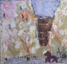 Artist: William G.  Congdon (1912-1998) Title: Naples, 1945 (A double sided work) Medium: mixed media on paper Size: 14 3/4” x 20” inches Date: 1945 EST: $4,000-6,000 