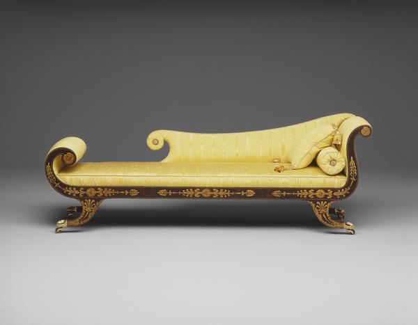 John and/or Hugh Finlay, Grecian Couch, 1810-1840, walnut, cherry; white pine, poplar, cherry