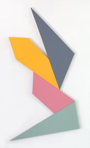 Ken Greenleaf, 4-Polarity, 2014 Acrylic on canvas on shaped support, 46 x 24 in.  (116.8 x 61 cm)