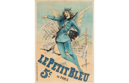 Alfred Choubrac, Le Petit Bleu, 1898, ($800/$1,200) to be sold June 23 at Leslie Hindman Auctioneers