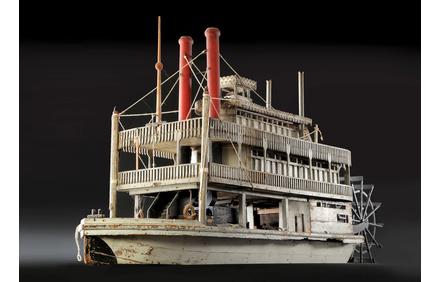 RARE STERN WHEEL STEAMBOAT MODEL BY A.  C.  PAYNE