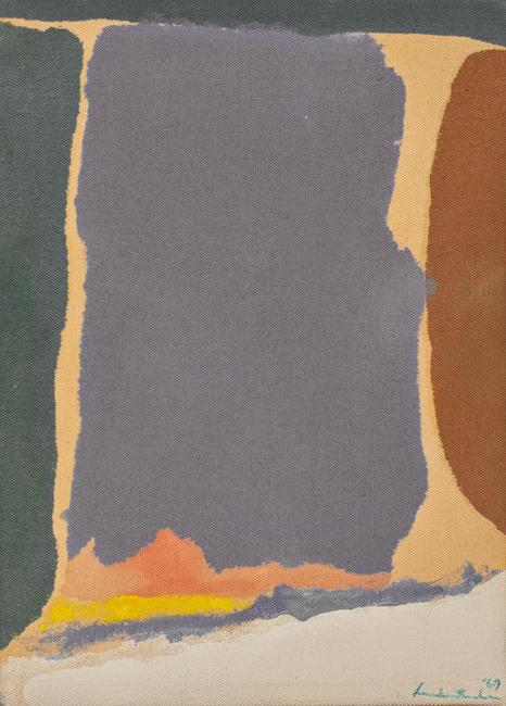 Lot 9.  Helen Frankenthaler, Untitled, 1969, acrylic, 11 x 8 in., $50,000-80,000