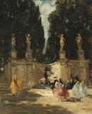 Emma Ciardi (Italian 1879-1933), Fontana dei Lauri, oil on canvas