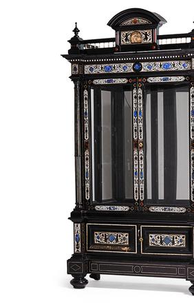 Italian Ebonized Vitrine Cabinet, $8,000-12,000