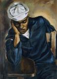 Hughie Lee-Smith, Navy Sailor, 1944, oil on canvas, 24 x 18 inches, courtesy Arthur Primas Collection