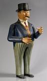 Allan Katz Americana.  Cigar Smoking Man.  American.  Cast and Tooled metal, with its original polychrome painted surface.  Circa 1900.