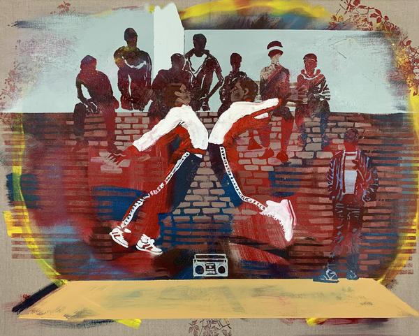 Andrew Fish, Breakdance, 2021, Oil on linen, 40 x 50 inches