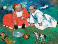 PABLO PICASSO (1881-1973) Les enfants et les jouets.  Oil on board, painted in spring 1901.  Estimate: US$5.5 – 7.5 million.