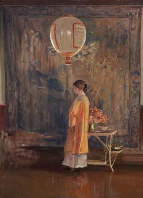 Guy Rose, In the Studio, circa 1910.  Oil on canvas, 24 x 18 inches.  Crocker Art Museum, long-term loan and promised gift of The Rose Art Foundation.