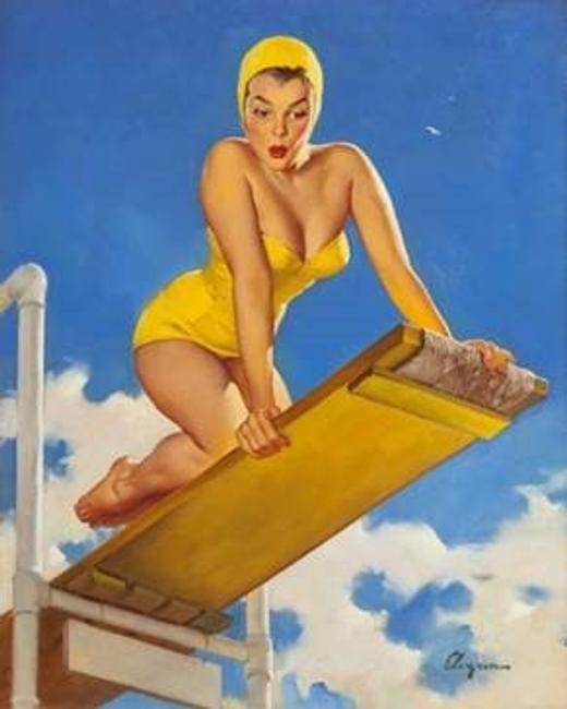 Gil Elvgren (shown), Patrick Nagel, Leroy Neiman and Alberto Vargas lead the way, May 14-15, at Heritage Auctions in Beverly Hills