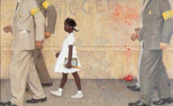 “The Problem We All Live With,” Norman Rockwell, 1963.  Oil on canvas, 36 x 58 in.  Illustration for “Look,” January 14, 1964.  Licensed by Norman Rockwell Licensing, Niles, IL.  Norman Rockwell Museum Collections.