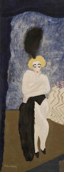 Milton Avery (1885–1965), Burlesque, 1936, oil on canvas, 36 × 28.  The Huntington Library, Art Collections, and Botanical Gardens.  © 2015 The Milton Avery Trust / Artists Rights Society (ARS), New York.