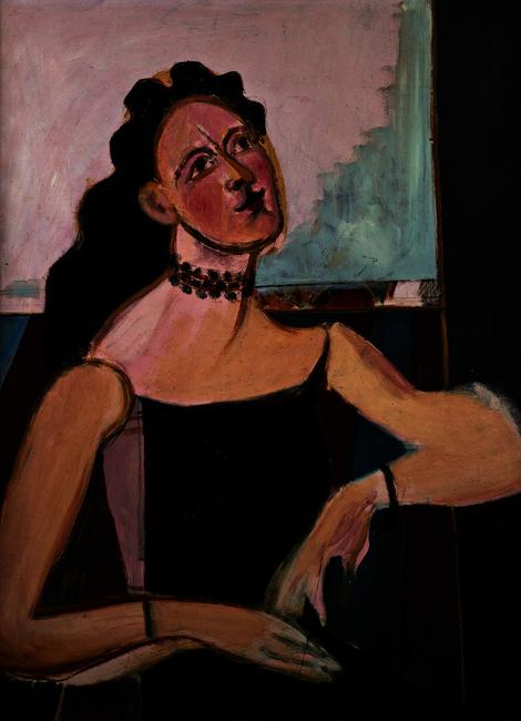 John Graham (1887–1961) Portrait of a Woman Seated (Seated Woman), ca.  1942.  Oil on canvas.  Private collection, Brooklyn, New York.