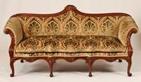 The 1st Earl Spencer’s Carved Fustic and Satinwood Sofa, c.  1758-65.  Height: 40½ in (103 cm).  Depth: 36 in (91 cm).  Length: 86 in (219 cm).  Price: $850,000 (£550,000).  Fustic is a hard and dense wood from a tropical American tree.