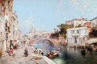 Oil on canvas by Franz Richard Unterberger (Austrian, 1838-1902), titled Canal in Venice (est.  $150,000-$250,000).