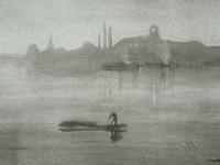 James Abbott McNeill Whistler, American, 1834–1903; Nocturne, the River at Battersea, 1878, lithotint with scraping on laid paper, mounted on wove paper; Carnegie Museum of Art, Bequest of Charles J.  Rosenbloom, 74.7.243