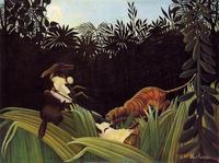 Eclaireurs attaqués par un tigre, 1904, by Henri Rousseau.