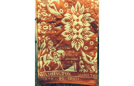 UNITED WE STAND, DIVIDED WE FALL coverlet (detail/)