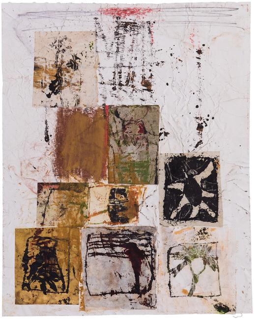 Hannelore Baron (1926-1987), Untitled (C83138), 1983, mixed media collage with paper, ink, pastel and monoprint, 10 1/2 x 8 1/2 inches / 26.7 x 21.6 cm, signed