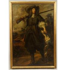 17th century oil on canvas painting by Bartolome Esteban Murillo (1618-1682), unsigned and overall 74 inches by 52 inches (est.  $10,000-$20,000).