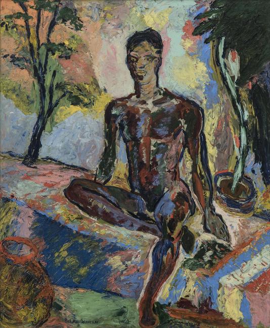 Beauford Delaney (Knoxville 1901-1979 Paris), Dark Rapture (James Baldwin), 1941.  Oil on Masonite, 34 x 28 inches, Collection of halley k harrisburg and Michael Rosenfeld, New York.  Image courtesy of Michael Rosenfeld Gallery LLC, New York.  n© Estate of Beauford Delaney by permission of Derek L.  Spratley, Esquire, Court Appointed Administrator