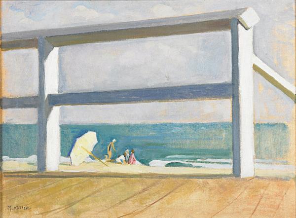 Boardwalk, Mildred Miller (1892-1964), c.  1935, oil on canvas.  Collection of Roy Pedersen.